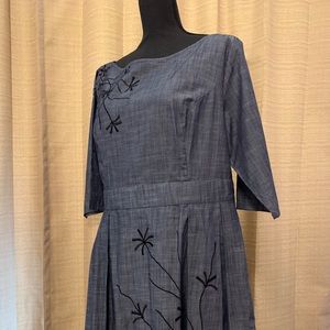 Eshakti Chambray Dress w/ pockets SZ 18